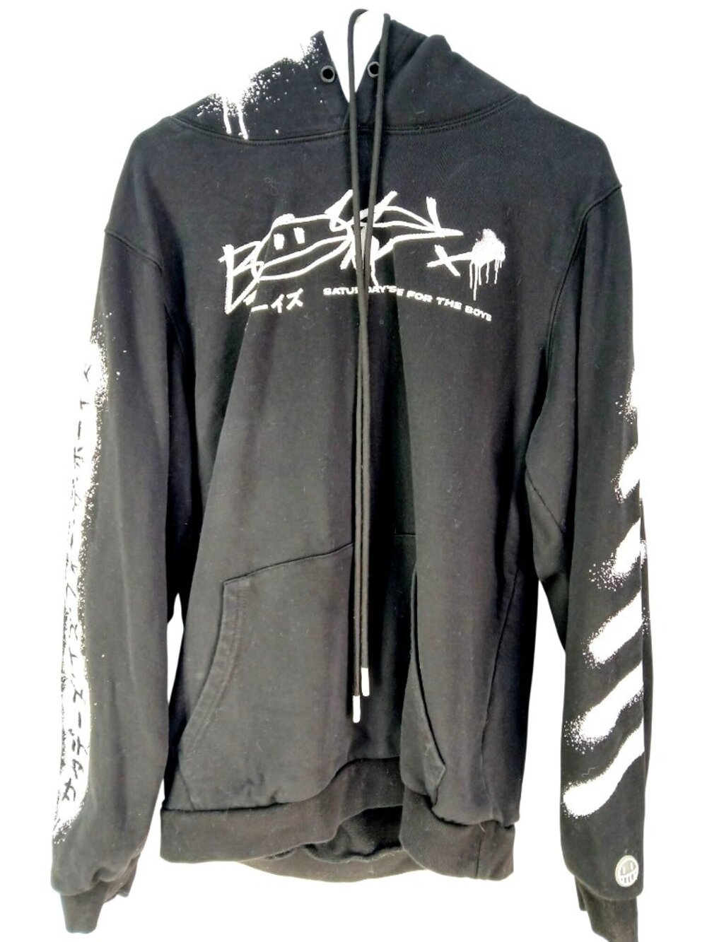 The Boys MENS Street Vandal Graffiti Hoodie Black Size M Graphic Saturdays Are F - Picture 3 of 16